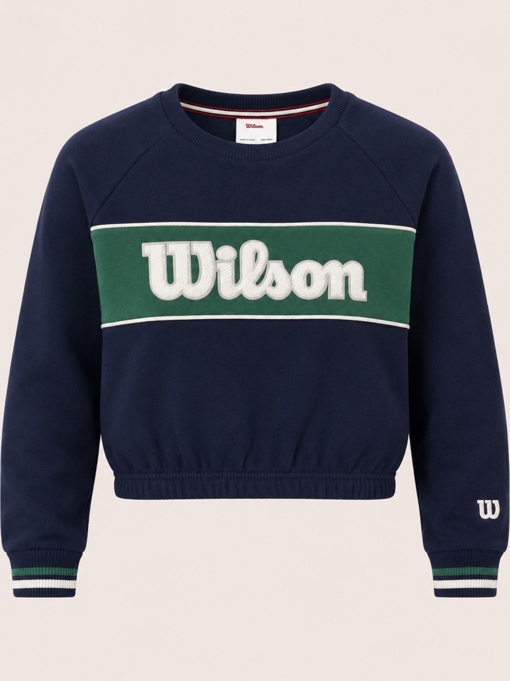 Wilson Girls Small 6/6X Crew Neck Sweatshirt Navy Blue NWT Logo Pullover